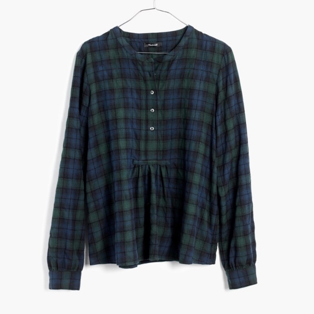 Madewell Flannel Popover Top